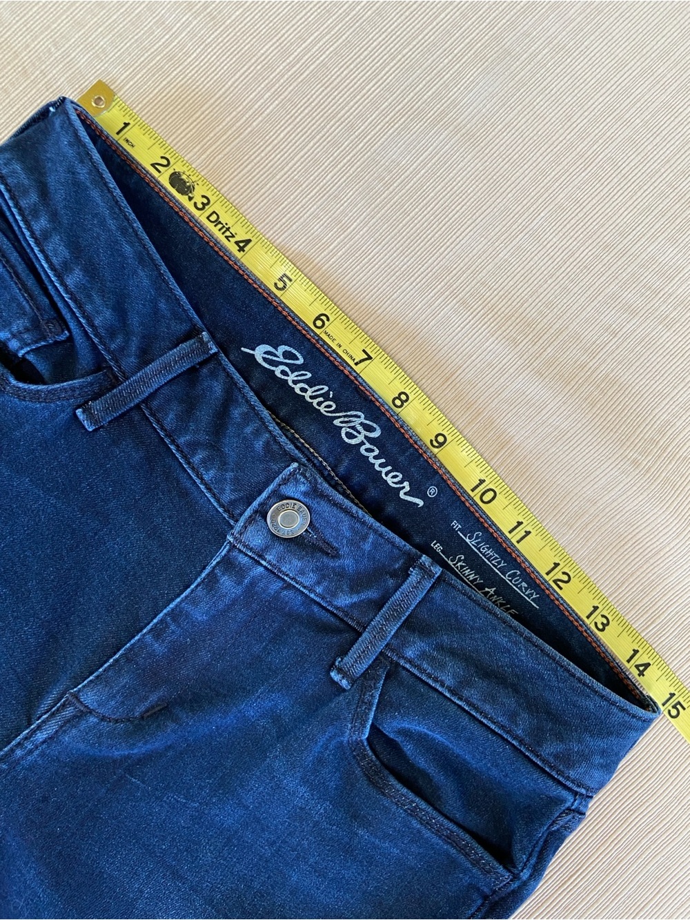Eddie Bauer Mid Rise Slightly Curvy Skinny Ankle Stretch Jeans Dark Wash Size 2 - Picture 7 of 14